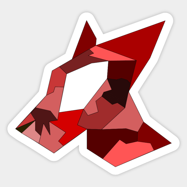 Origami Wolf Head Sticker by Rigel401